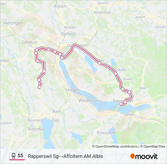 Plan de la ligne S5 de train