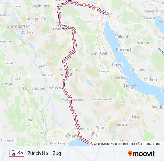 S5 Train Line Map