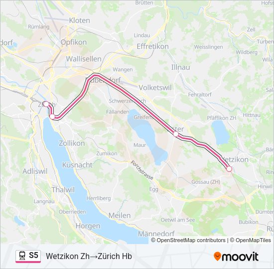 Bahnlinie S5 Karte
