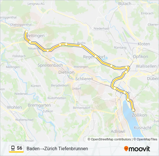 S6 Train Line Map