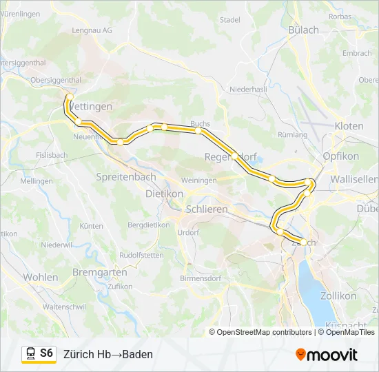 S6 Train Line Map