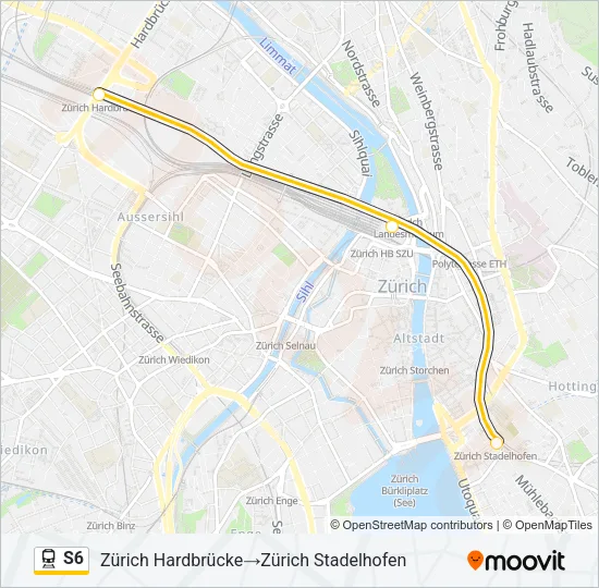 S6 Train Line Map
