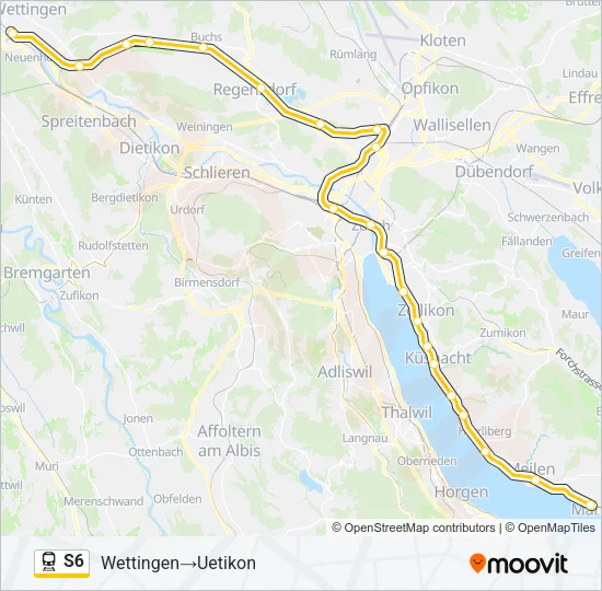 S6 Train Line Map