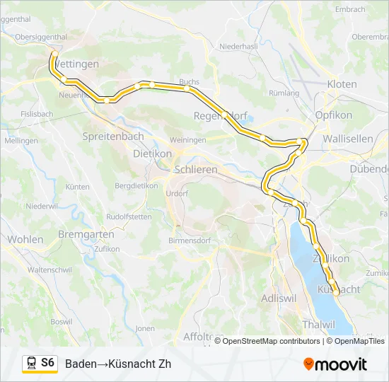 S6 Train Line Map