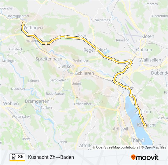 S6 Train Line Map