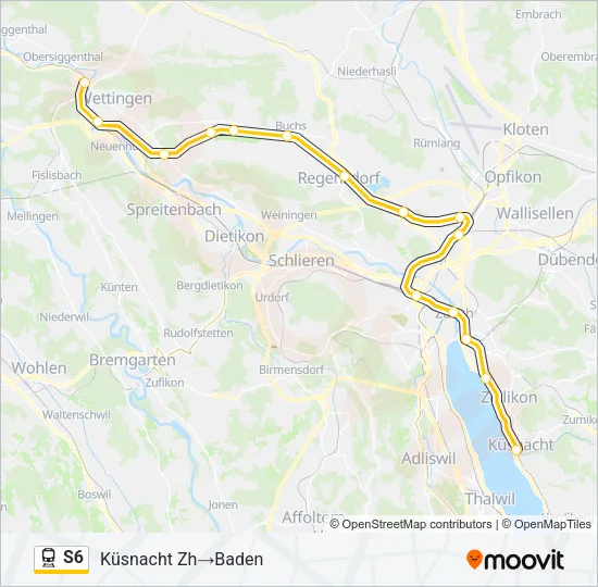 S6 Train Line Map