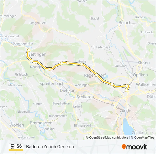 S6 Train Line Map
