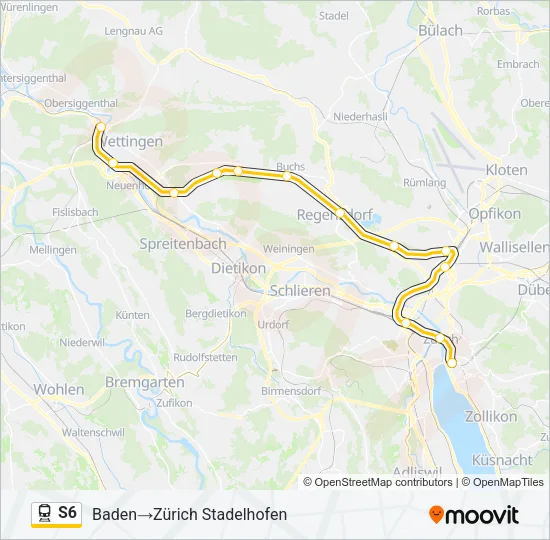 S6 Train Line Map