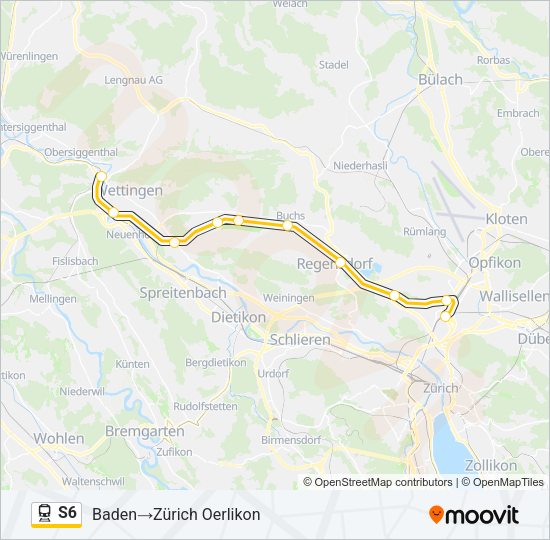 S6 Train Line Map
