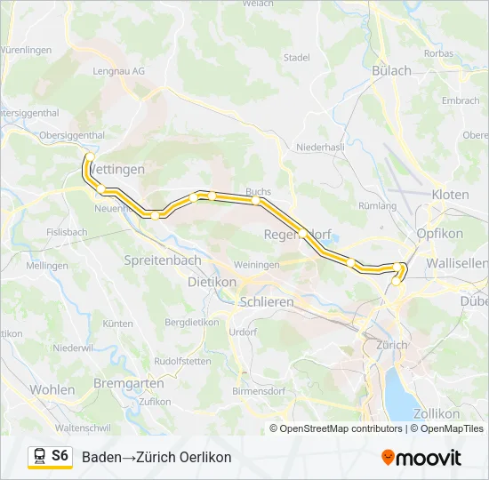 S6 Train Line Map