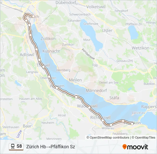 S8 Train Line Map