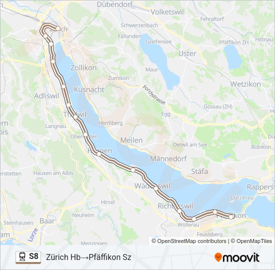 S8 Train Line Map