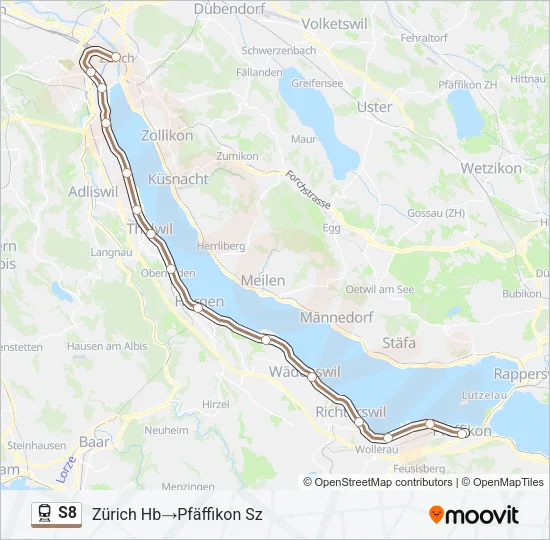 S8 Train Line Map