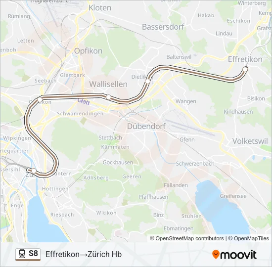 S8 Train Line Map