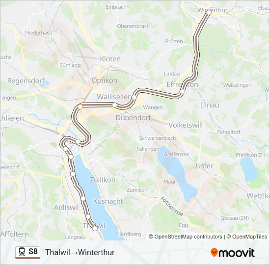 S8 Train Line Map