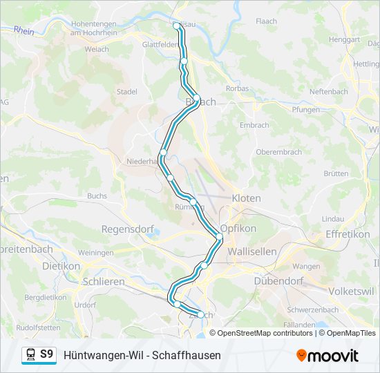 S9 train Line Map