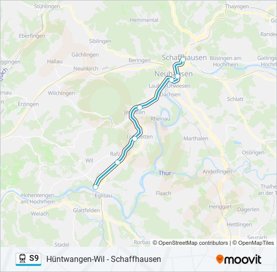 S9 train Line Map