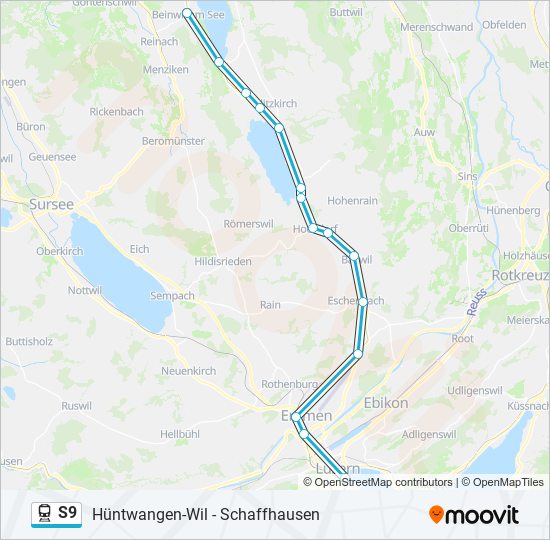 S9 train Line Map