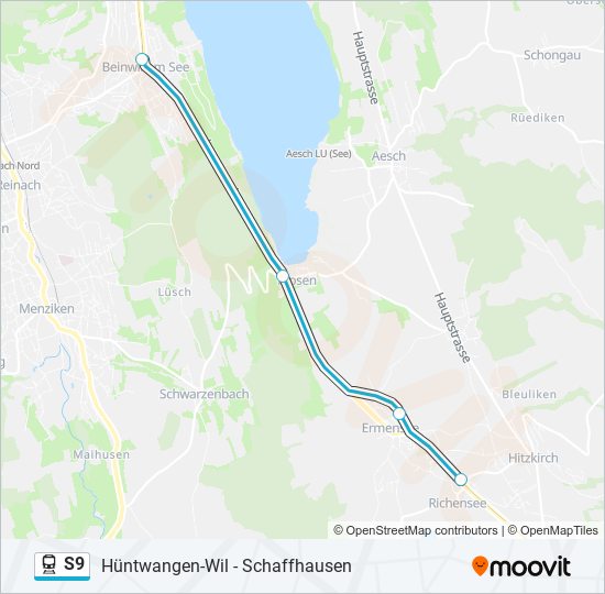 S9 train Line Map