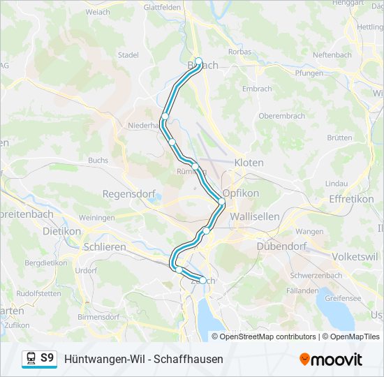 S9 train Line Map