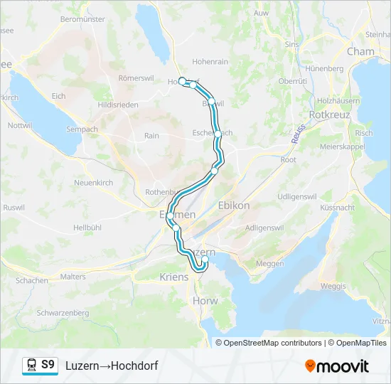 S9 Train Line Map