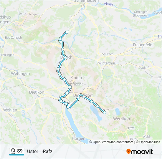 S9 Train Line Map