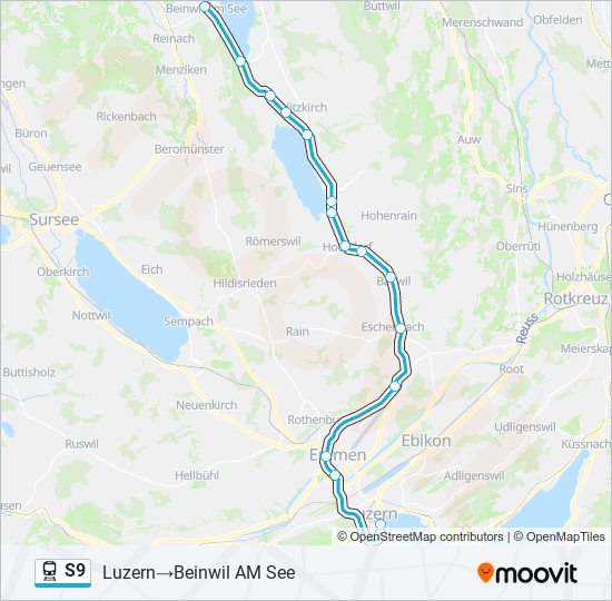 S9 train Line Map