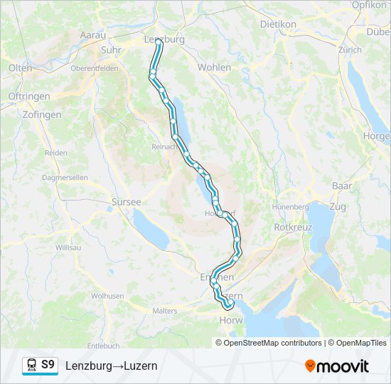 S9 Train Line Map