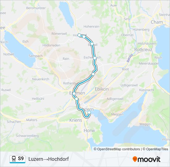 S9 train Line Map