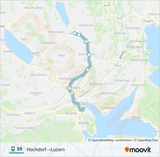 S9 Train Line Map