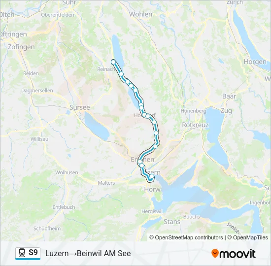 S9 Train Line Map