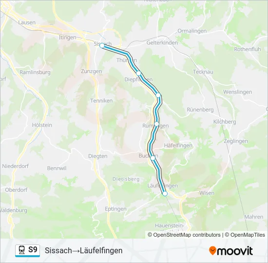 S9 Train Line Map
