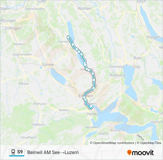 S9 Train Line Map