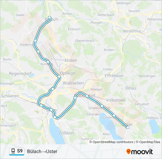 S9 Train Line Map