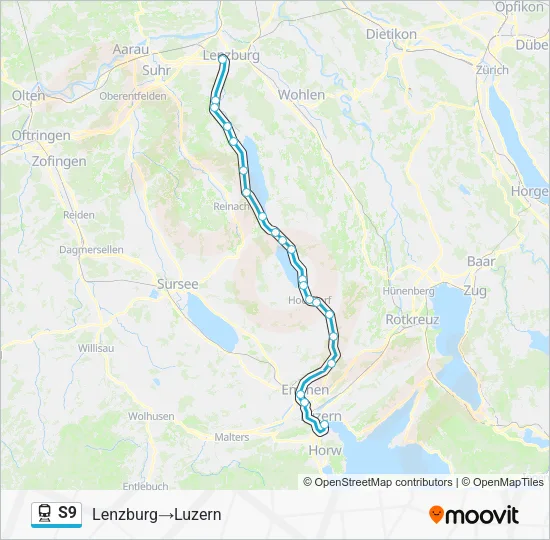 S9 Train Line Map
