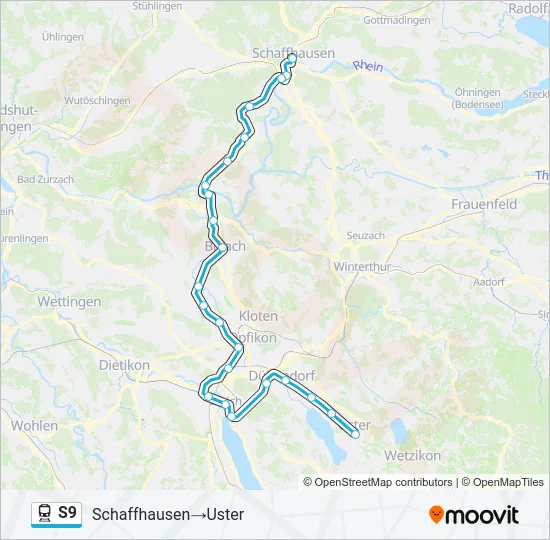 S9 Train Line Map