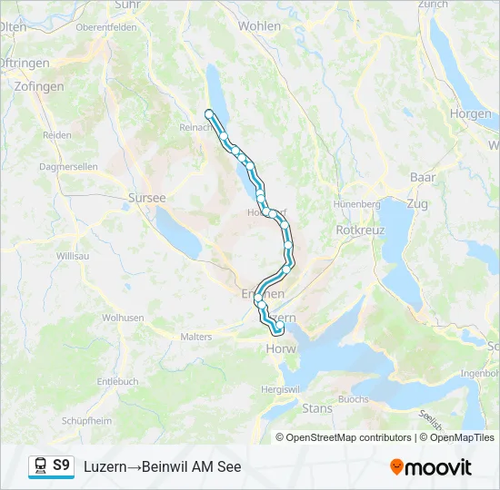 S9 Train Line Map