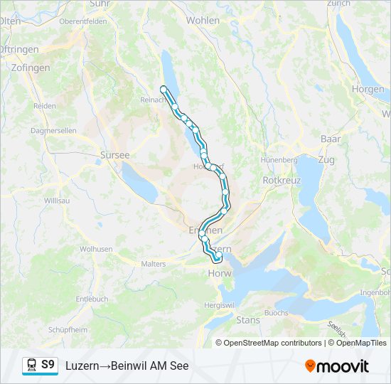 S9 Train Line Map