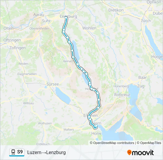 S9 Train Line Map