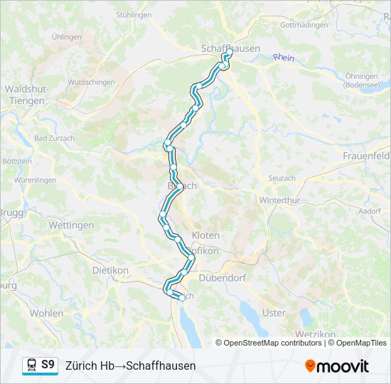 S9 Train Line Map