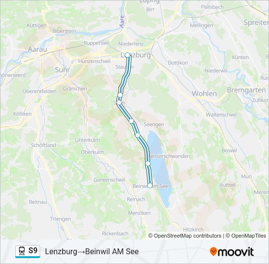 S9 Train Line Map