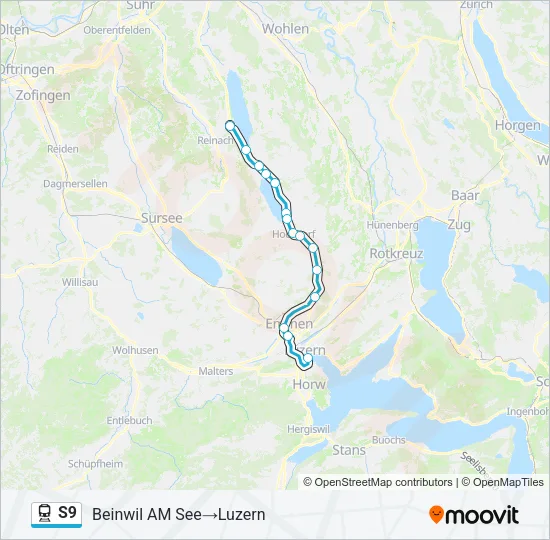 S9 Train Line Map