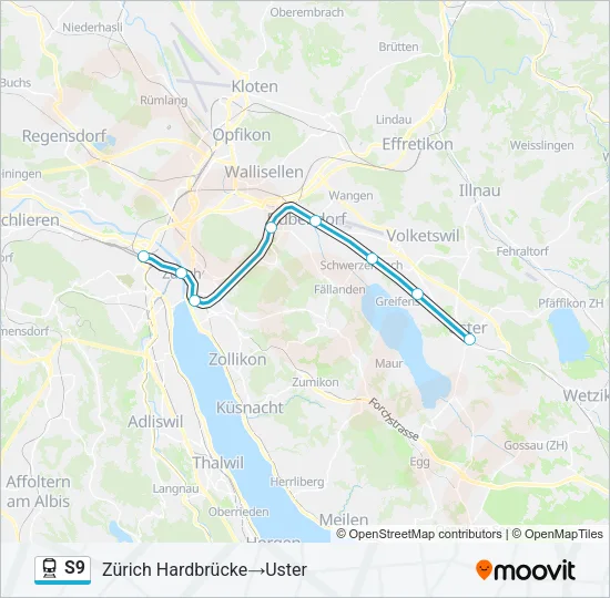 S9 Train Line Map