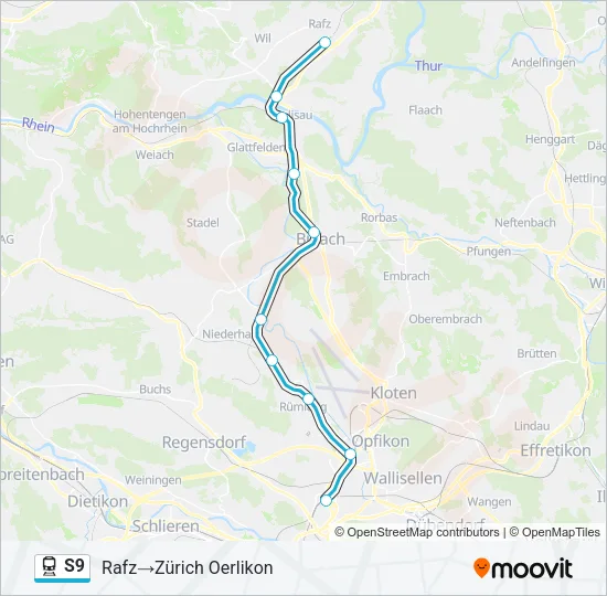 S9 Train Line Map
