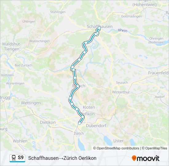 S9 Train Line Map