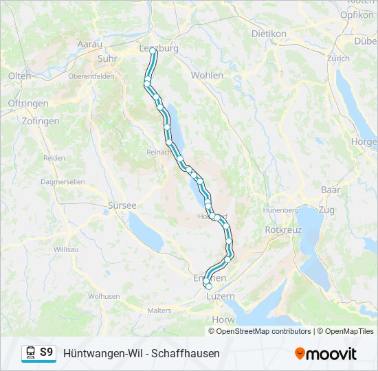 S9 train Line Map