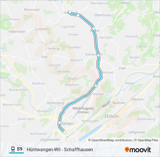 S9 train Line Map