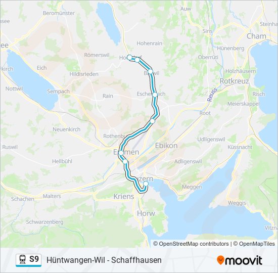 S9 train Line Map