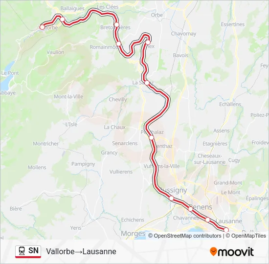 SN Train Line Map