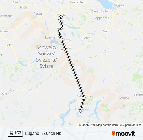 IC2 train Line Map